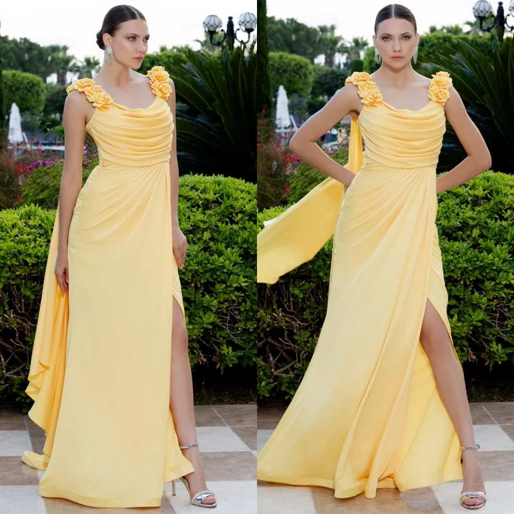 Customized Simple Yellow Jersey Evening Dress Exquisite Strapless Sleeveless Homecoming Dresses Fashion Flowers Party Gowns
Customized Simple Yellow Jersey Evening Dress Exquisite Strapless Sleeveless Homecoming Dresses Fashion Flowers Party Gowns