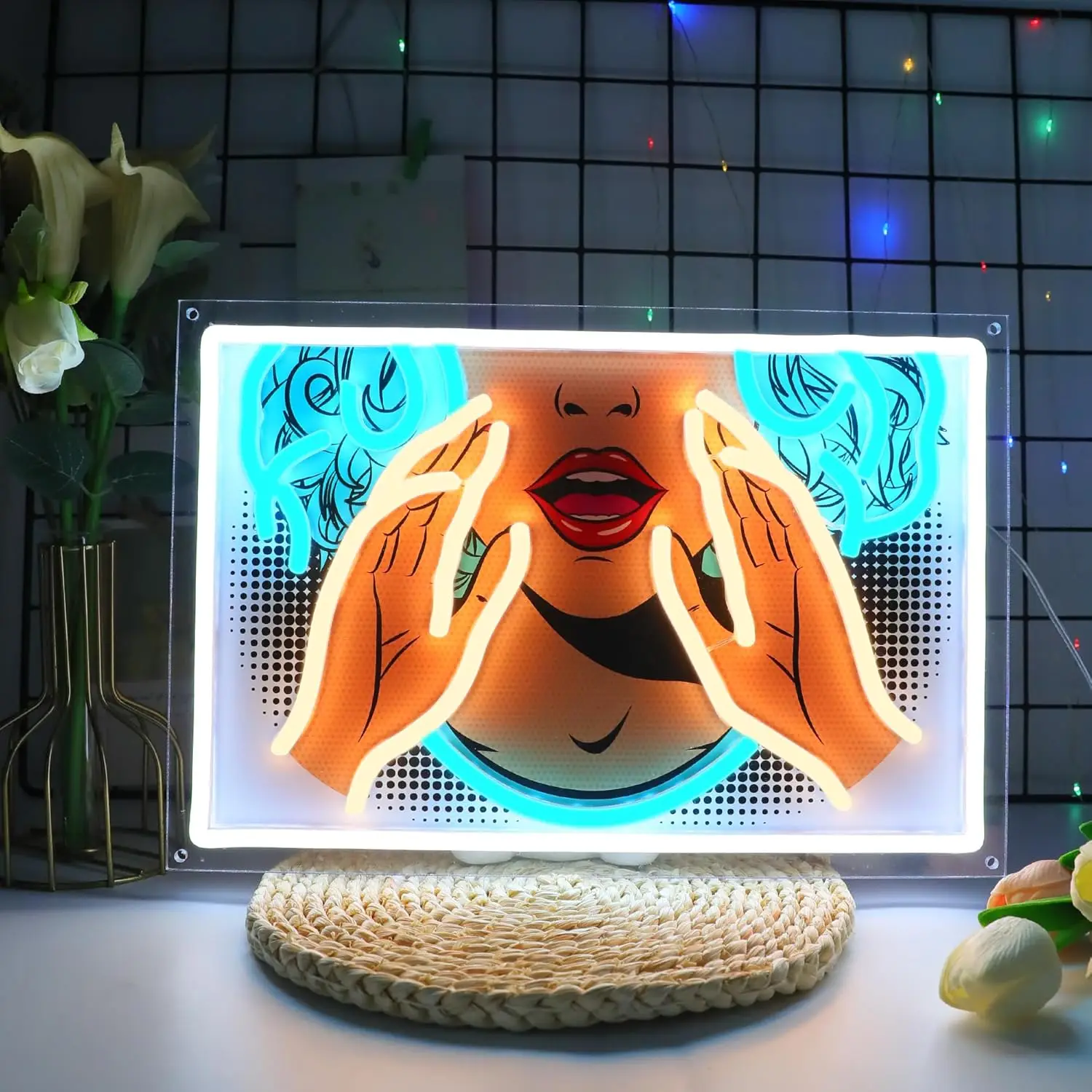 UV Printed Blue Haired Woman Neon Sign Pop Art Wall Light USB LED Neon Light for Bar Beauty Salon Bedroom Decoration Gift
UV Printed Blue Haired Woman Neon Sign Pop Art Wall Light USB LED Neon Light for Bar Beauty Salon Bedroom Decoration Gift