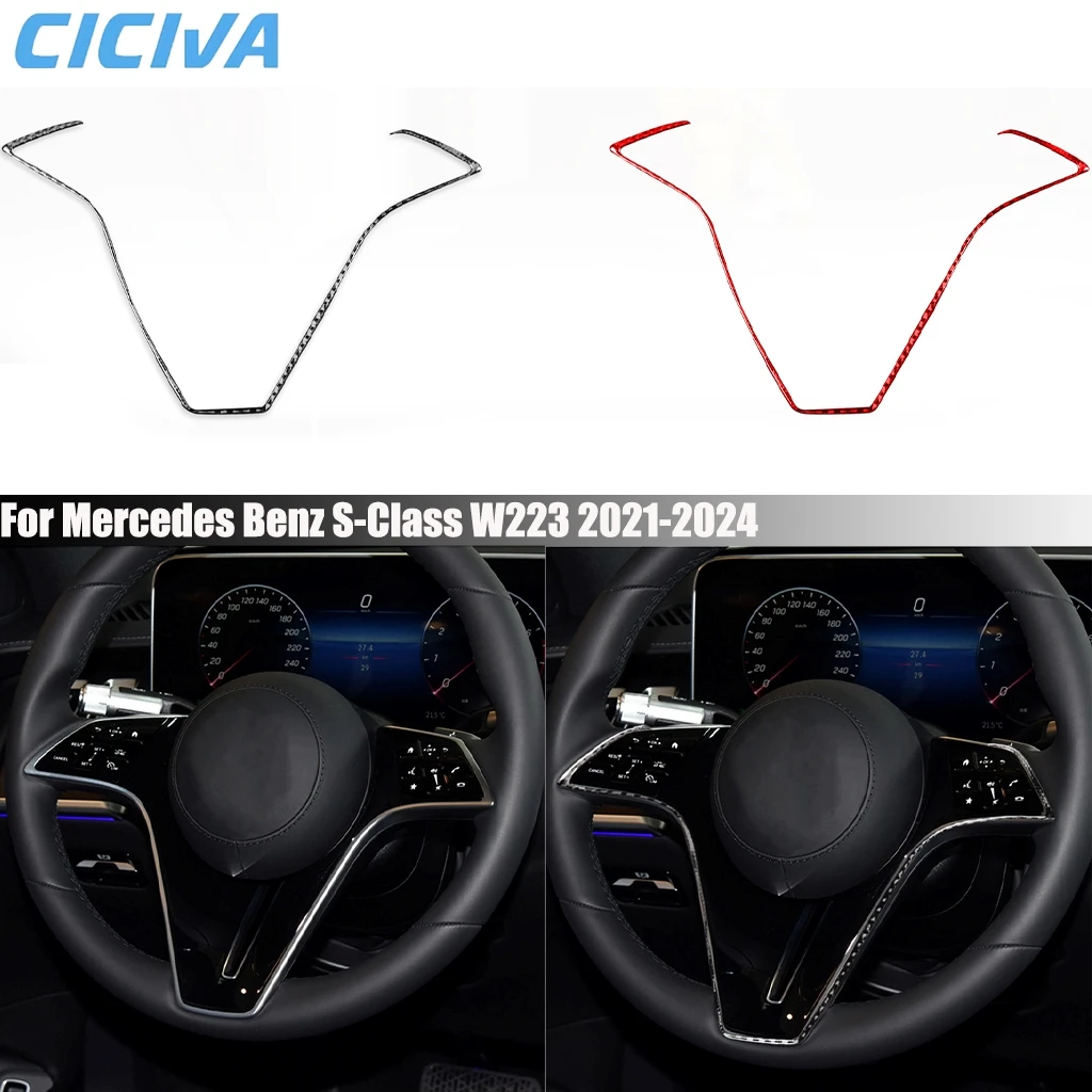 Carbon Fiber Car Accessories Driver Wheel Decorative Cover Sticker Interior Trim For Mercedes Benz S-Class W223 2021 2022-2024
Carbon Fiber Car Accessories Driver Wheel Decorative Cover Sticker Interior Trim For Mercedes Benz S-Class W223 2021 2022-2024