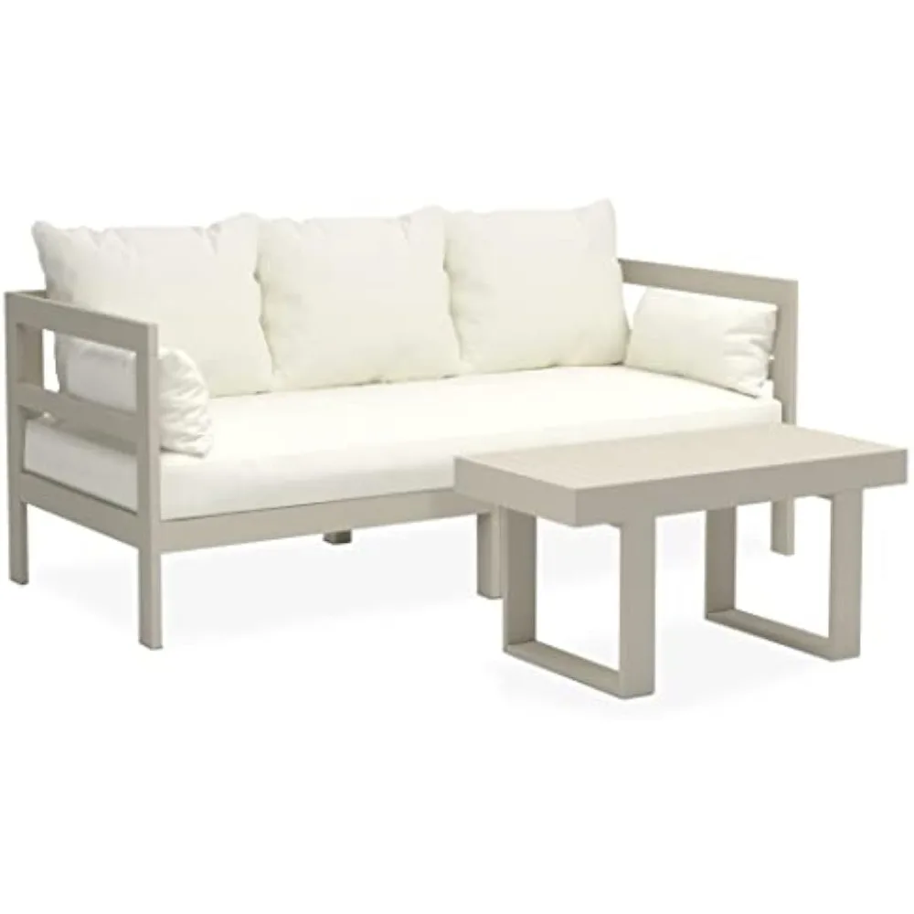 Outdoor Sofa Patio Furniture Set, Modern Wood Couch with Cushions and Coffee Table, 74 Inch (Grey)
Outdoor Sofa Patio Furniture Set, Modern Wood Couch with Cushions and Coffee Table, 74 Inch (Grey)