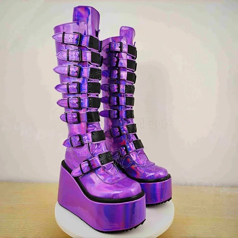 Purple Buckle Round Toe Wedges Heel Platform Boots Back Zipper Women Shoes Fashion Party Banquet Dating 2025 Zapatos Para Mujere
Purple Buckle Round Toe Wedges Heel Platform Boots Back Zipper Women Shoes Fashion Party Banquet Dating 2025 Zapatos Para Mujere