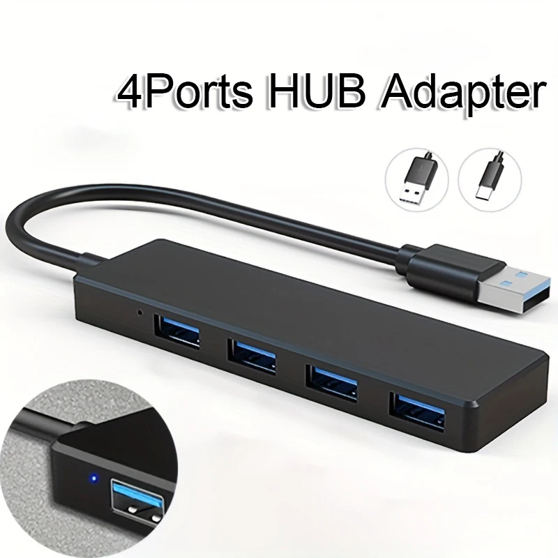 4 Ports USB 3.0 Hub Adapter, High Speed Data Transfer Splitter for Laptop PC, 30cm Cable, Plug and Play
4 Ports USB 3.0 Hub Adapter, High Speed Data Transfer Splitter for Laptop PC, 30cm Cable, Plug and Play