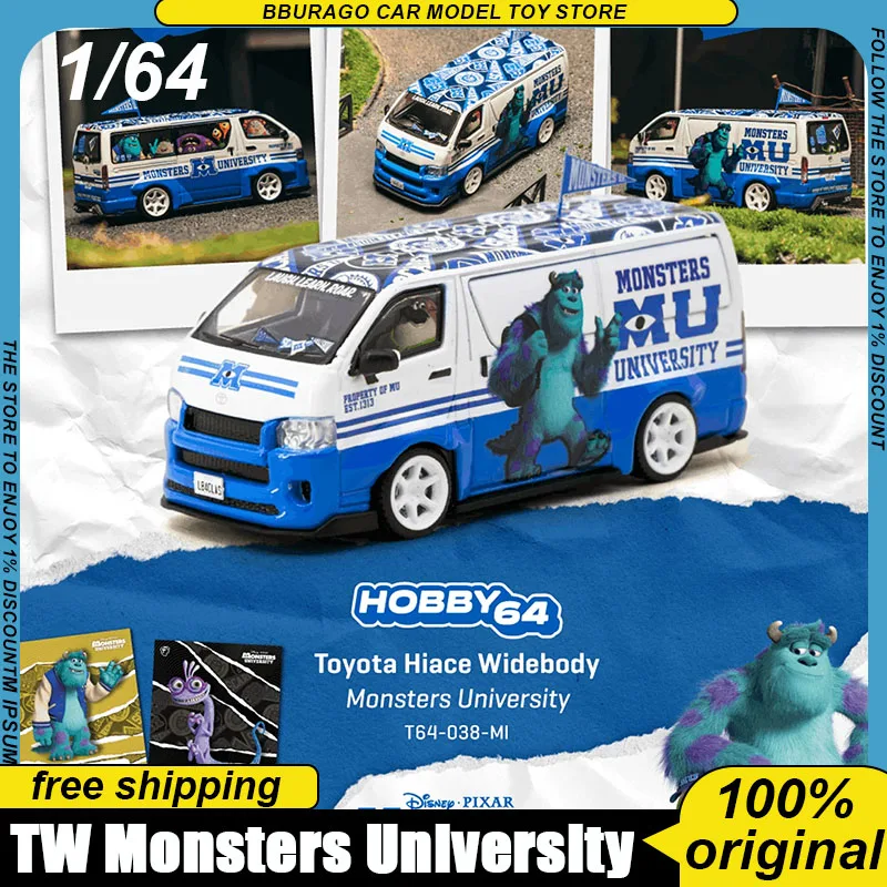 Tw Hobby64 1:64 Hiace Widebody Monsters University Diecast Van Model Limited Edition Collectible With 3 Trading Cards Toys Boy
Tw Hobby64 1:64 Hiace Widebody Monsters University Diecast Van Model Limited Edition Collectible With 3 Trading Cards Toys Boy