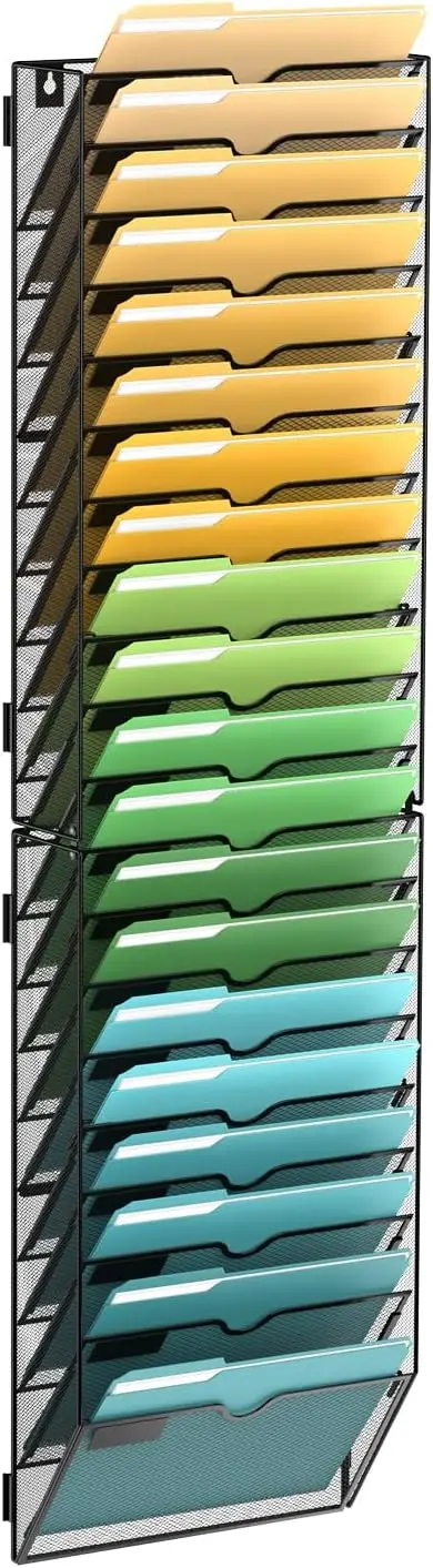 20 Tier Wall File Organizer, Hanging Mail Organizer with Label Slots, Metal Mesh File Holder for Office Home School Classroom,
20 Tier Wall File Organizer, Hanging Mail Organizer with Label Slots, Metal Mesh File Holder for Office Home School Classroom,