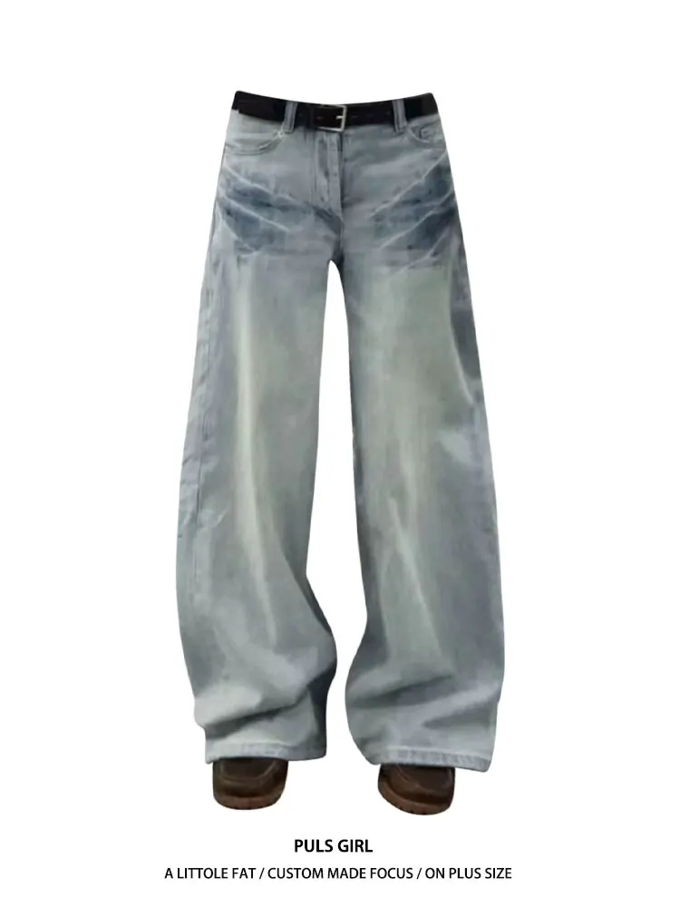 Retro American Large Size Denim Pants Women's High Waist Wide Leg Loose Fit Washed Jeans Casual Style Spring 2026
Retro American Large Size Denim Pants Women's High Waist Wide Leg Loose Fit Washed Jeans Casual Style Spring 2026