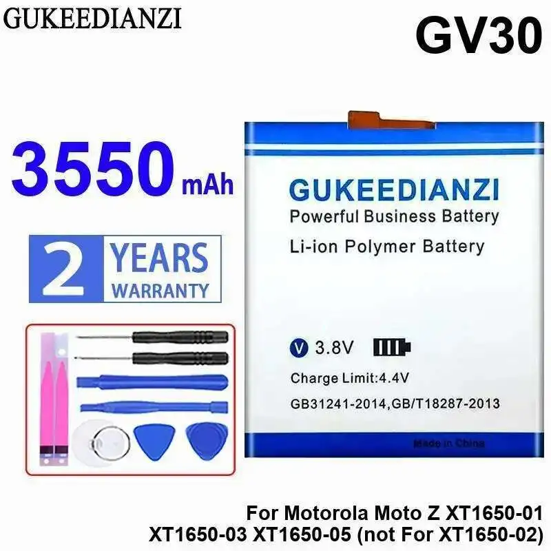 For Motorola Moto Z XT1650-01 XT1650-03 XT1650-05 Not For XT1650-02 3550mAh GV30 High-Capacity Mobile Phone Battery
For Motorola Moto Z XT1650-01 XT1650-03 XT1650-05 Not For XT1650-02 3550mAh GV30 High-Capacity Mobile Phone Battery
