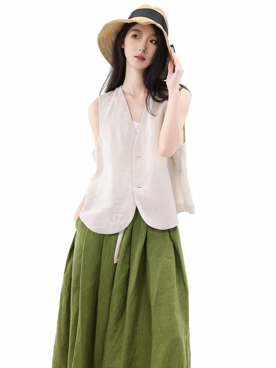 Lightweight Single Layer Linen Cardigan Women's Spring Summer Layering Sleeveless Tank Top Air Conditioner Open-Shirt
Lightweight Single Layer Linen Cardigan Women's Spring Summer Layering Sleeveless Tank Top Air Conditioner Open-Shirt