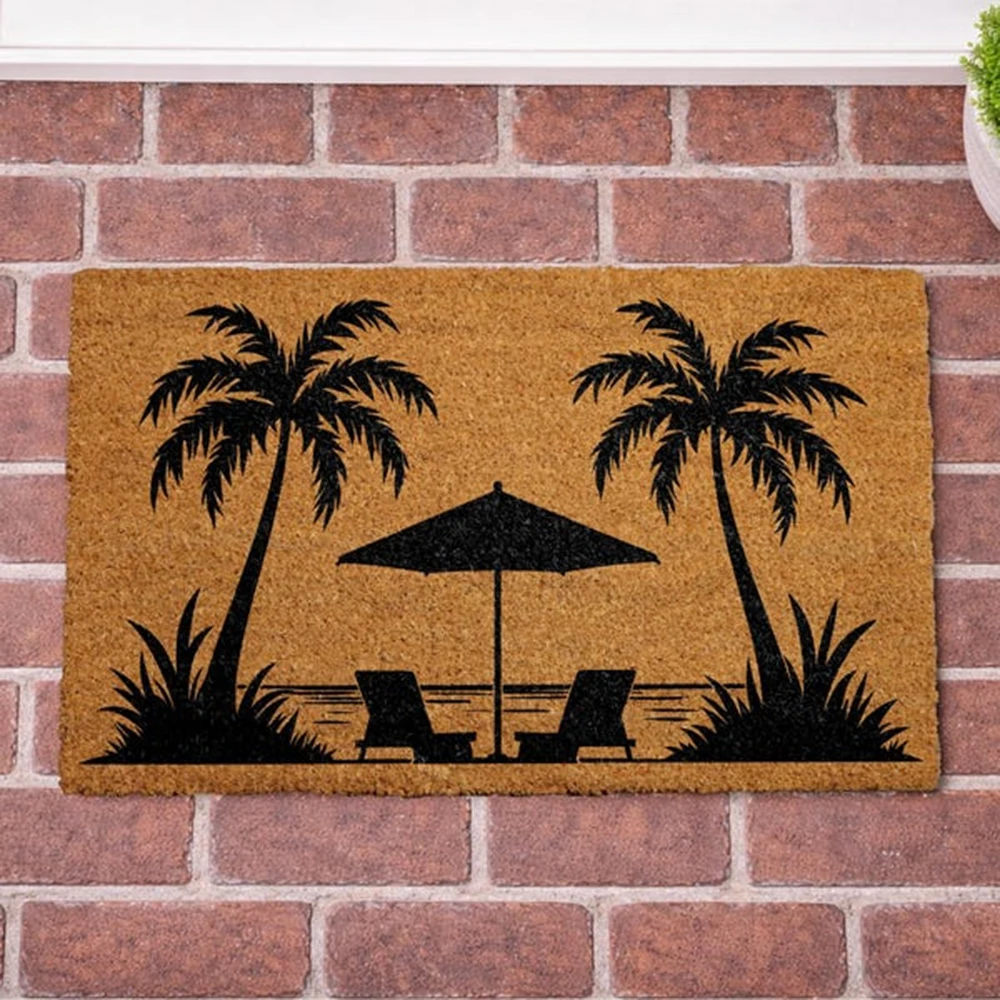 Custom Palm Tree Coir Doormat Personalized Tropical Beach Print Non Slip Welcome Rug for Vacation Home Front Porch Gift
Custom Palm Tree Coir Doormat Personalized Tropical Beach Print Non Slip Welcome Rug for Vacation Home Front Porch Gift
