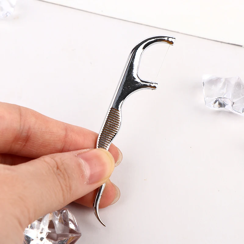 1Set Stainless Steel Toothpick With Box Dental Floss Reusable Flossing Holder
1Set Stainless Steel Toothpick With Box Dental Floss Reusable Flossing Holder