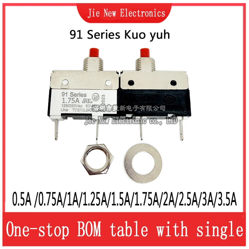 1PCS Kuoyuh 91 series 3.5A 3A 2.5A 2A 1.75A 1.5A 1.25A 1A 0.75A 0.5A Manual reset of iron head overload protector
1PCS Kuoyuh 91 series 3.5A 3A 2.5A 2A 1.75A 1.5A 1.25A 1A 0.75A 0.5A Manual reset of iron head overload protector