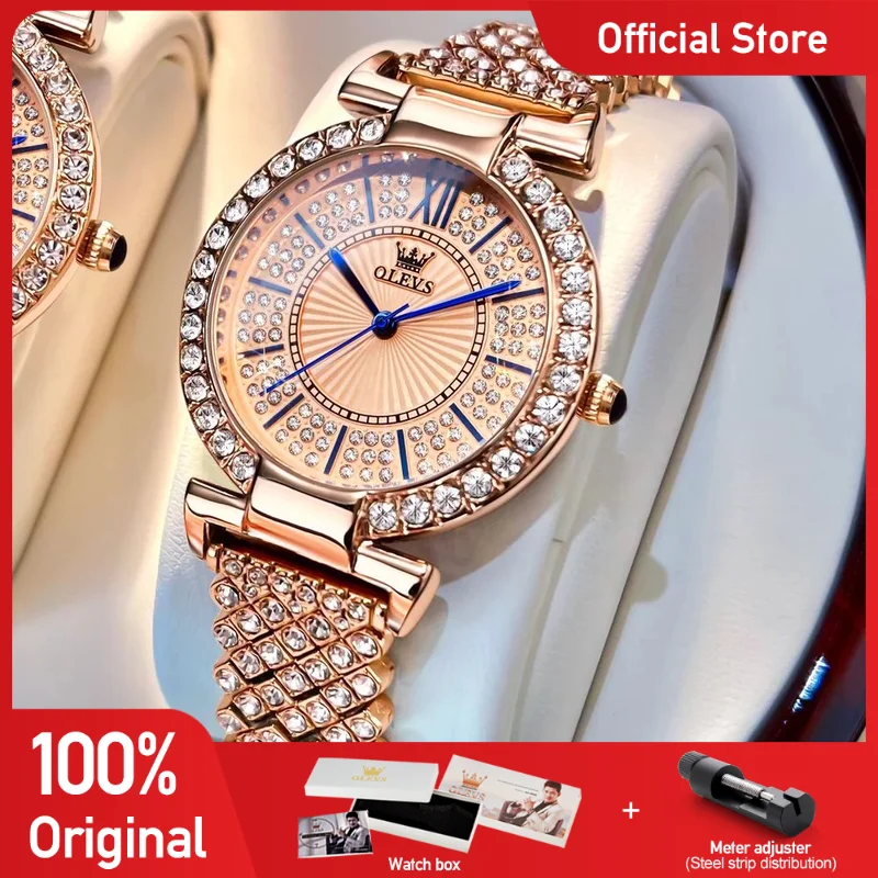 OLEVS 9942 Womens Watch Luxury Quartz Watch Waterproof Luminous Inlaid Zircon Dial Ladies Watch Gifts Box Bracelet Set Reloj
OLEVS 9942 Womens Watch Luxury Quartz Watch Waterproof Luminous Inlaid Zircon Dial Ladies Watch Gifts Box Bracelet Set Reloj