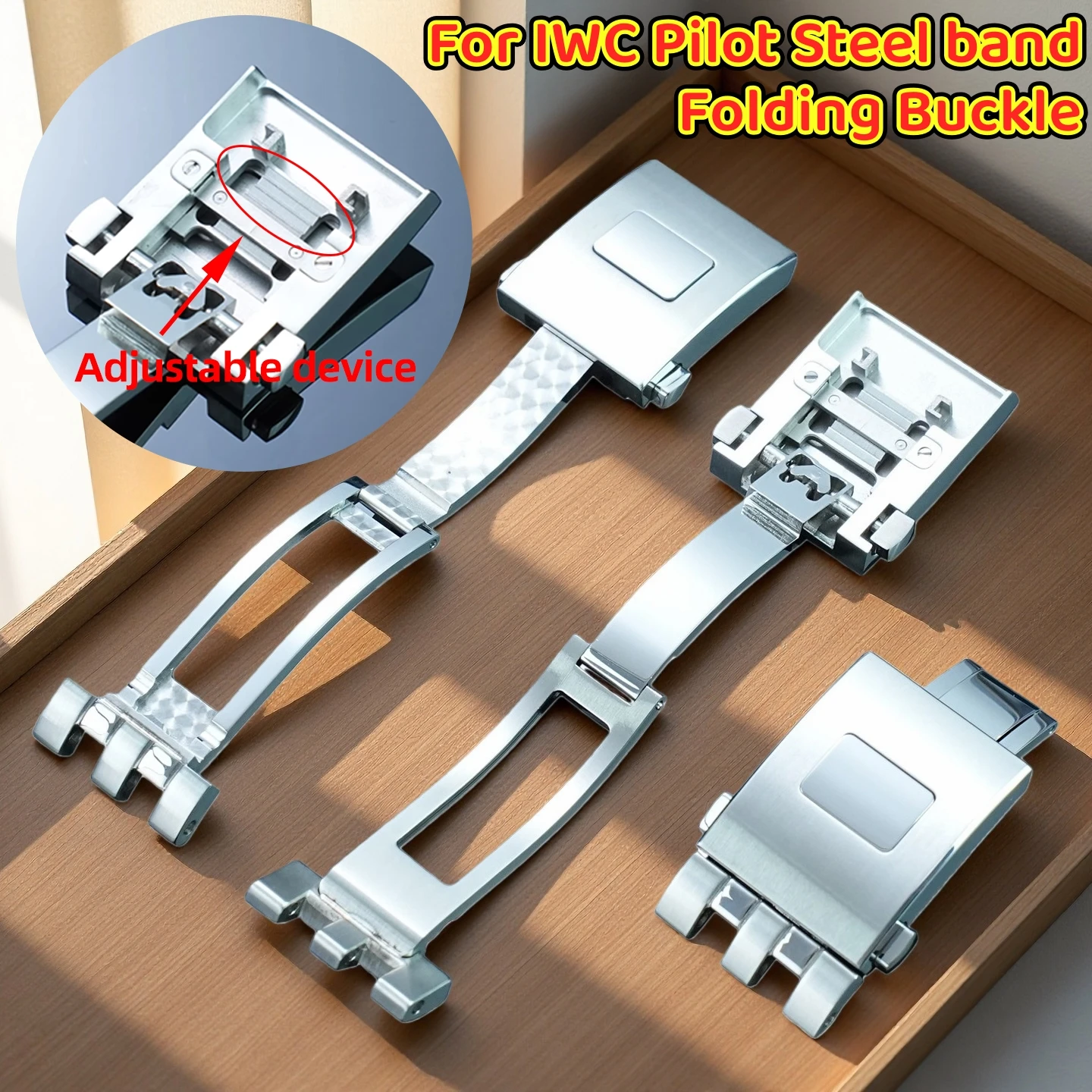 High quality Deployment Butterfly Buckle 20mm 21mm For IWC Pilot Male Mark 18 Steel strap Folding Clasp with Adjustable device
High quality Deployment Butterfly Buckle 20mm 21mm For IWC Pilot Male Mark 18 Steel strap Folding Clasp with Adjustable device