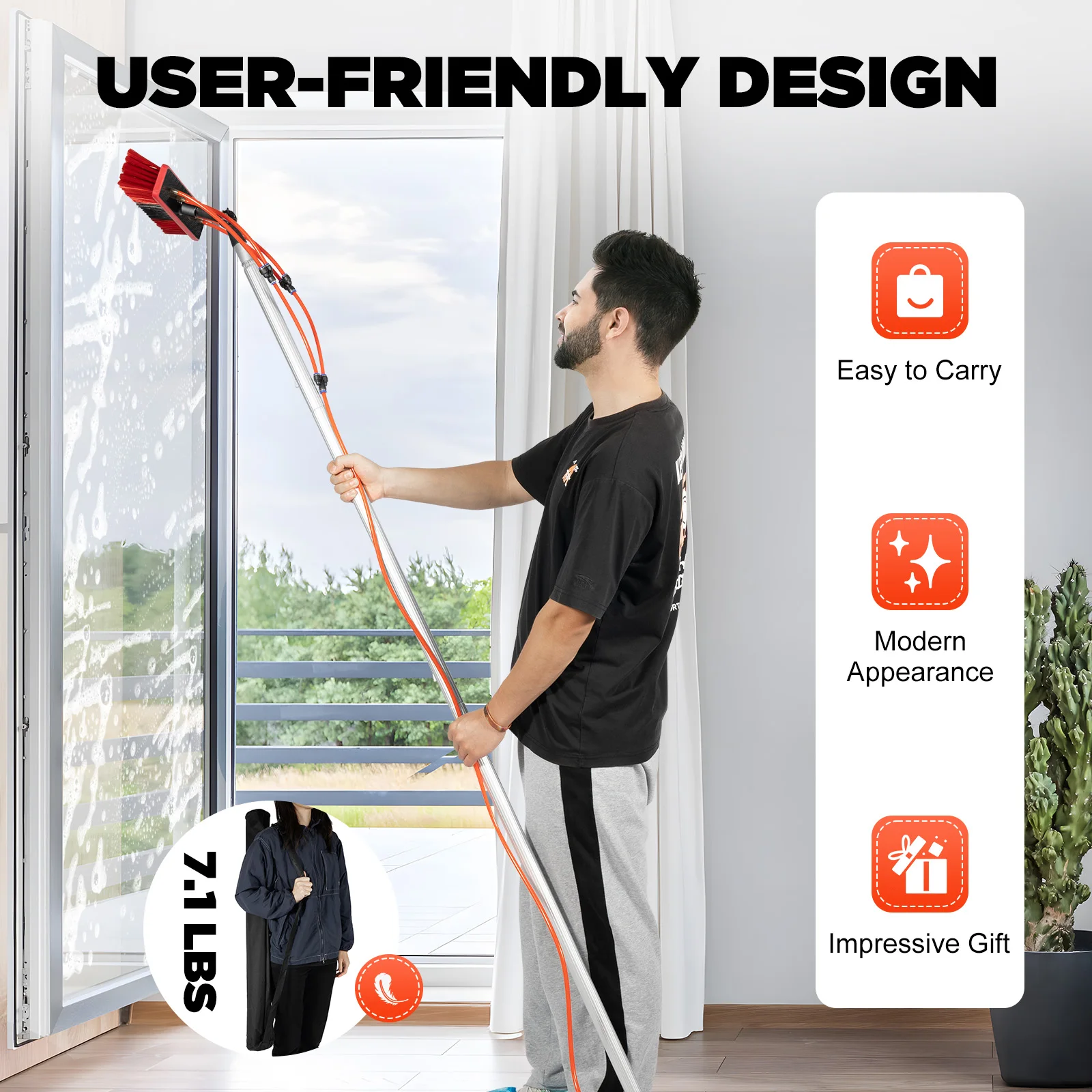 Water Fed Pole Cleaning Kit 7.4m, 3-in-1 Window Cleaner with 20m Hose for High Rise Building & Solar Panel Household Cleaning
Water Fed Pole Cleaning Kit 7.4m, 3-in-1 Window Cleaner with 20m Hose for High Rise Building & Solar Panel Household Cleaning