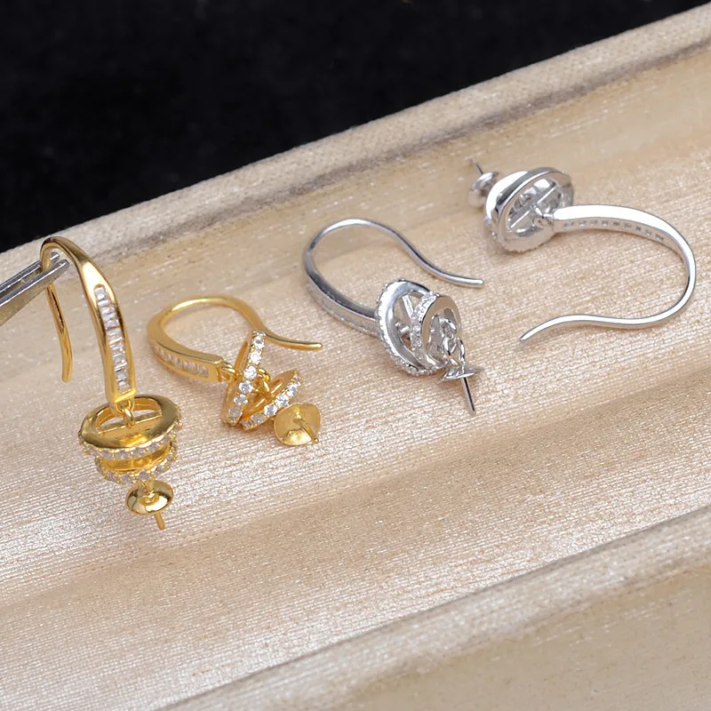 S925 Sterling Silver Drop Earrings Base Findings Mountings Jewelry Mounts Fittings Accessories for 8-12mm Pearls 3 pairs/lot
S925 Sterling Silver Drop Earrings Base Findings Mountings Jewelry Mounts Fittings Accessories for 8-12mm Pearls 3 pairs/lot
