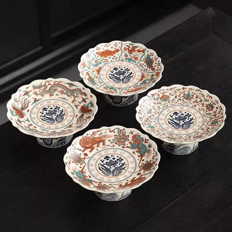 Chinese Style Ceramic Fruit Plate, Family Living Room, Dining Room, Snacks, High Leg Plate, Ceramic National Style Dim Sum Plate
Chinese Style Ceramic Fruit Plate, Family Living Room, Dining Room, Snacks, High Leg Plate, Ceramic National Style Dim Sum Plate