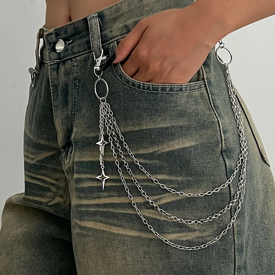 Многослойная металлическая цепочка с подвеской в виде звезды Salircon Punk, цепочка для джинсов в стиле хип-хоп, брелок для ключей, модные ювелирные аксессуары для женщин, подарки
Многослойная металлическая цепочка с подвеской в виде звезды Salircon Punk, цепочка для джинсов в стиле хип-хоп, брелок для ключей, модные ювелирные аксессуары для женщин, подарки
