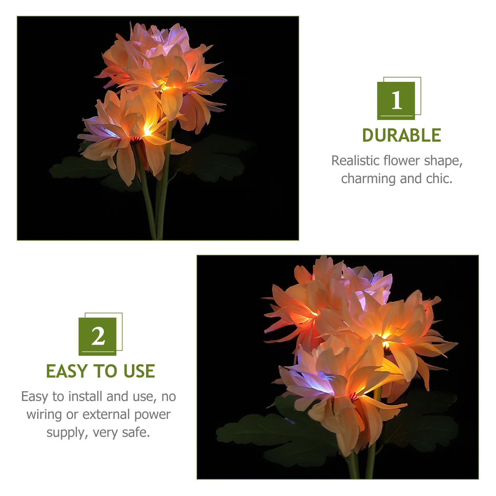 Solar Garden Lights Led Dahlia Landscape Lamps Waterproof Energy Saving Outdoor Lawn Decoration Yard Light Ornament
Solar Garden Lights Led Dahlia Landscape Lamps Waterproof Energy Saving Outdoor Lawn Decoration Yard Light Ornament