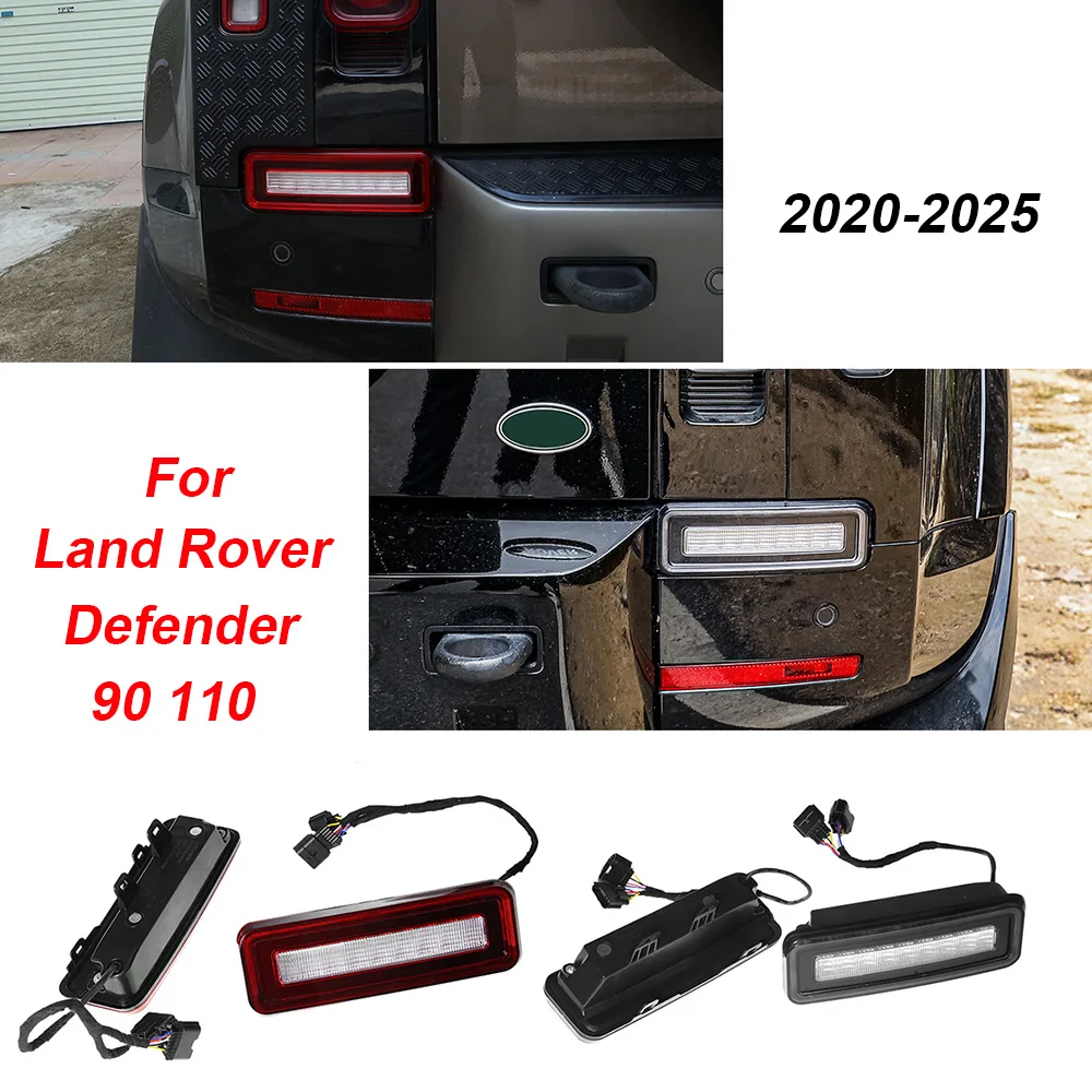 LED Rear Tail Light Assembly Brake Reverse Turn Signal Lamp for Land Rover Defender 90 110 2020-2025 Bumper Reflector Lights