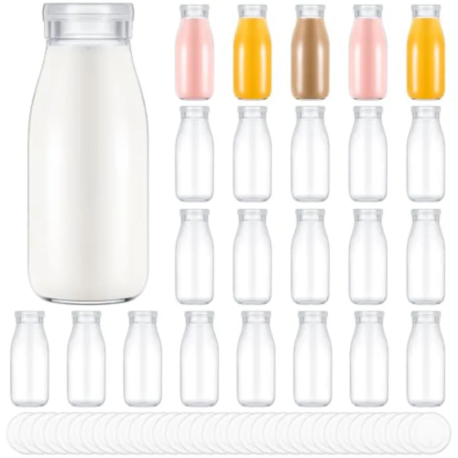 Pack Glass Jars with 4 Lids Clear Milk Bottles - Suitable for Holiday Gifts, Meal Prep, Overnight Oats, and Christmas Party Fav
Pack Glass Jars with 4 Lids Clear Milk Bottles - Suitable for Holiday Gifts, Meal Prep, Overnight Oats, and Christmas Party Fav
