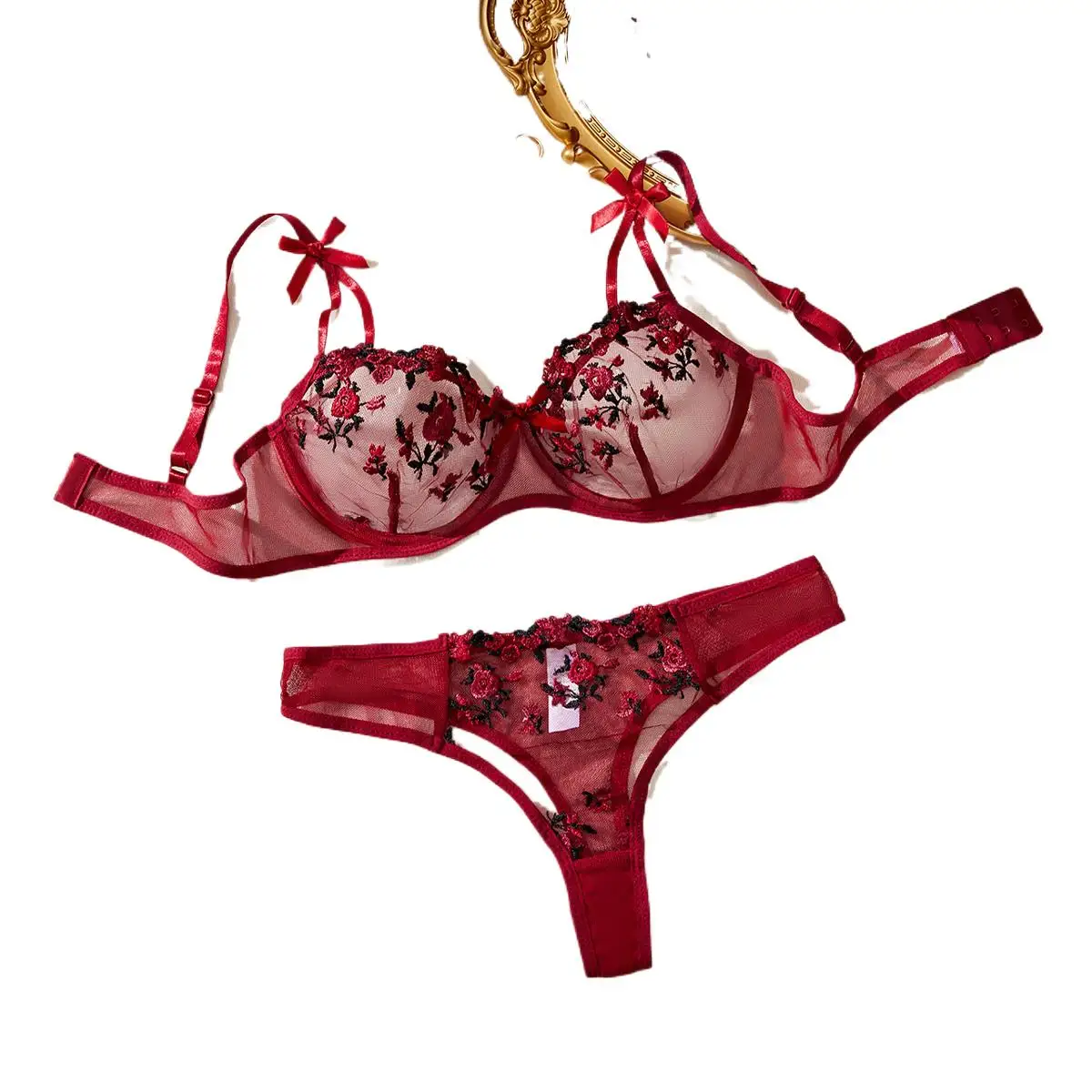 Эротическое белье, женский бюстгальтер и трусы, женский комплект нижнего белья с цветочной вышивкой, сексуальные кружевные прозрачные чувственные комплекты нижнего белья пуш-ап
Эротическое белье, женский бюстгальтер и трусы, женский комплект нижнего белья с цветочной вышивкой, сексуальные кружевные прозрачные чувственные комплекты нижнего белья пуш-ап