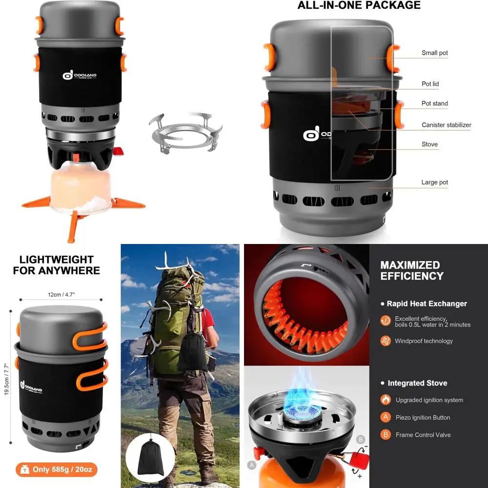 Кемпинговая кастрюля с теплообменной печью, походная посуда 7-в-1, набор для походов, треккинга, рыбалки и пикника
Кемпинговая кастрюля с теплообменной печью, походная посуда 7-в-1, набор для походов, треккинга, рыбалки и пикника