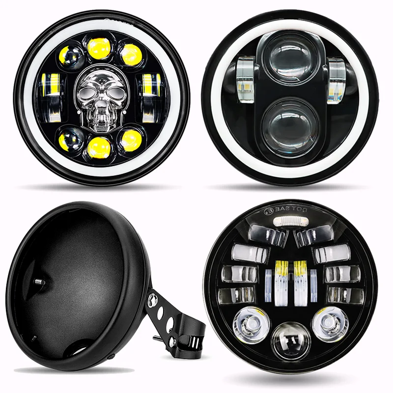 Round 5.75 Inch LED Headlight for Moto Car 5 3/4" Halo Angel Eyes Headlamp Cafe Racer Motorcycle Accessories
Round 5.75 Inch LED Headlight for Moto Car 5 3/4" Halo Angel Eyes Headlamp Cafe Racer Motorcycle Accessories
