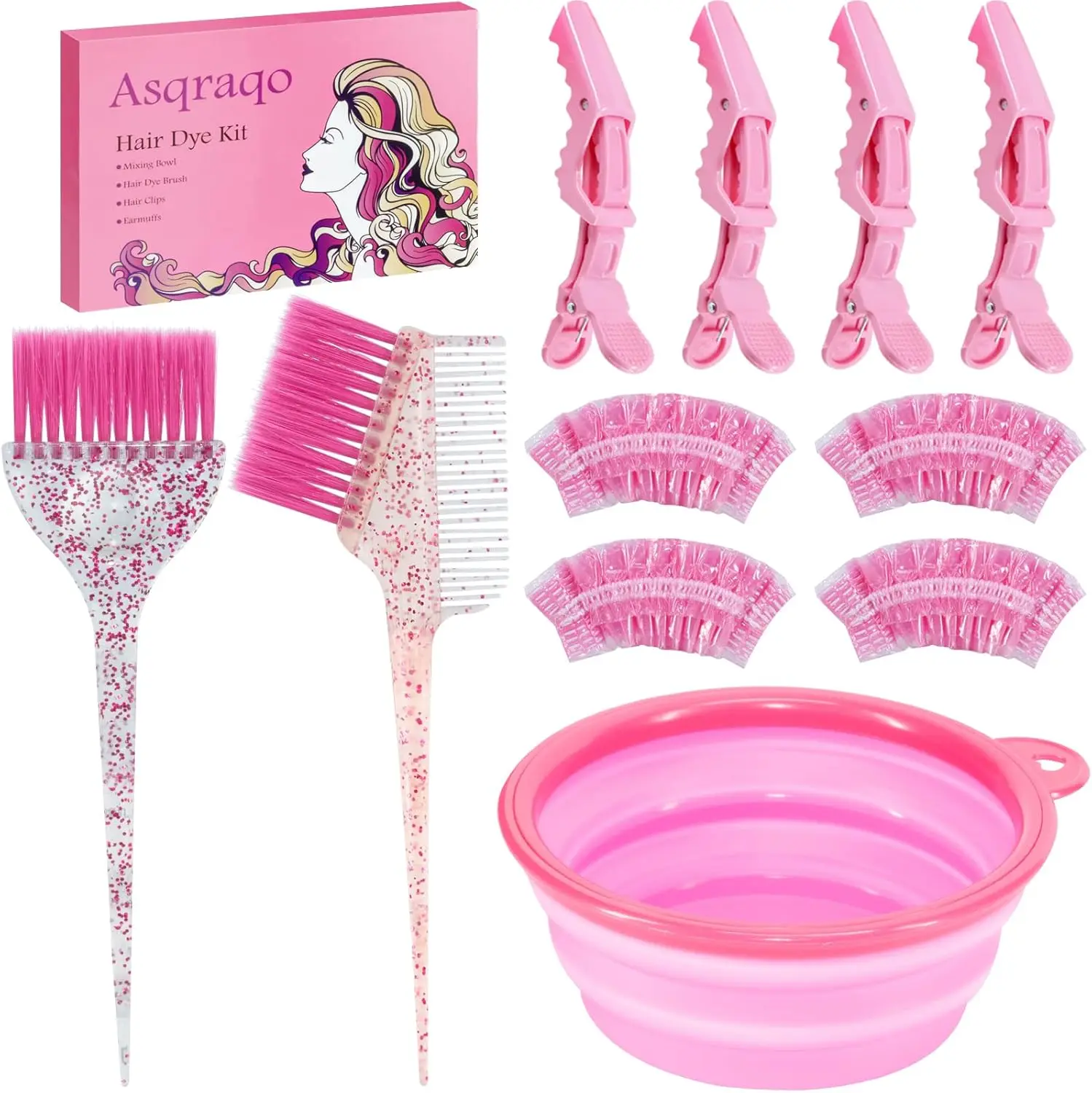 11pcs Hair Coloring Kit - Salon Tools for DIY Mixing, Includes Clips, Bowl, Dye Brush, Earmuffs for Bleaching and Dye
11pcs Hair Coloring Kit - Salon Tools for DIY Mixing, Includes Clips, Bowl, Dye Brush, Earmuffs for Bleaching and Dye