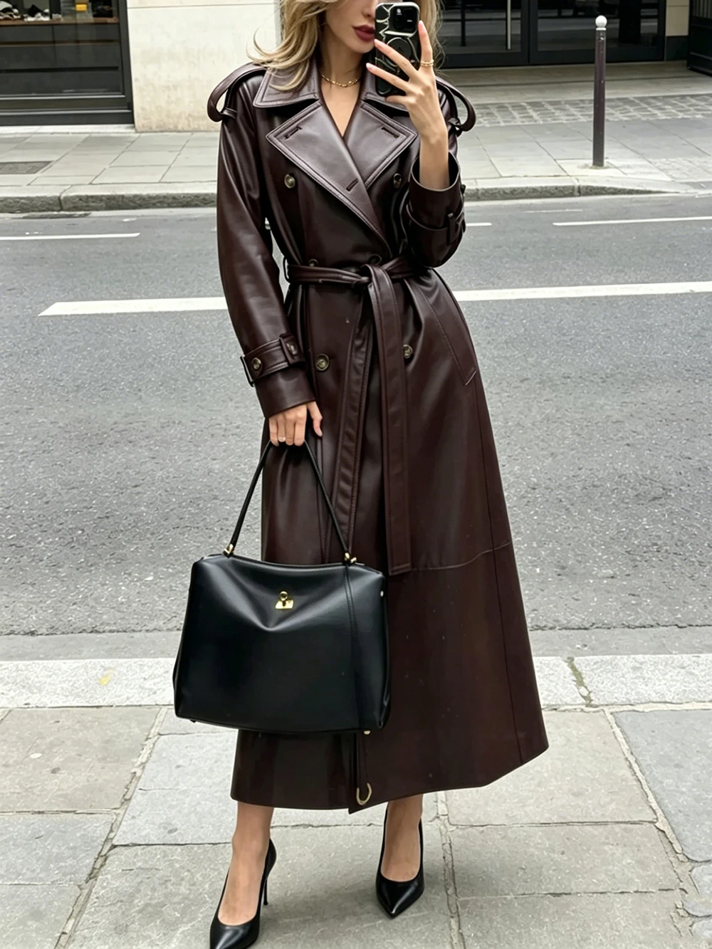 Italian Imported Lambskin Long Real Leather Trench Coat for Women Classic Double Breasted Suit Collar Belt Slim Sheepskin Trench
Italian Imported Lambskin Long Real Leather Trench Coat for Women Classic Double Breasted Suit Collar Belt Slim Sheepskin Trench