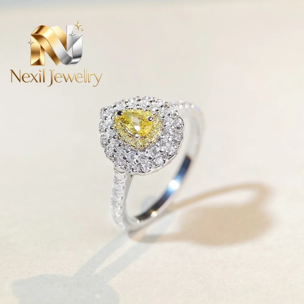 Nexil Jewelry Luxury Solid Platinum PT950 Women's Yellow Diamond Ring Full Diamond Drop Ring
Nexil Jewelry Luxury Solid Platinum PT950 Women's Yellow Diamond Ring Full Diamond Drop Ring