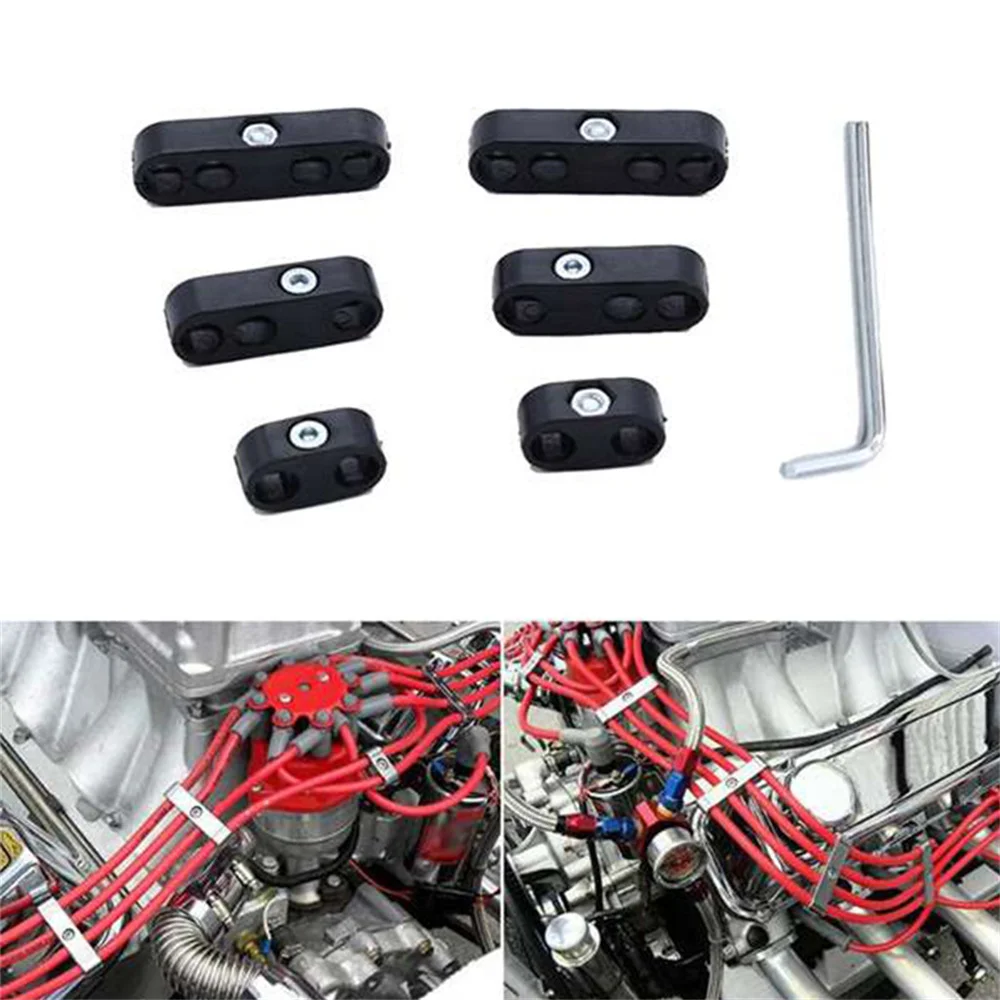 7mm/8mm Car Spark Plug Electrical Wire Clamp Separator Line Ignition Cable Clip With Wrench High Temperature Resistant Black
7mm/8mm Car Spark Plug Electrical Wire Clamp Separator Line Ignition Cable Clip With Wrench High Temperature Resistant Black
