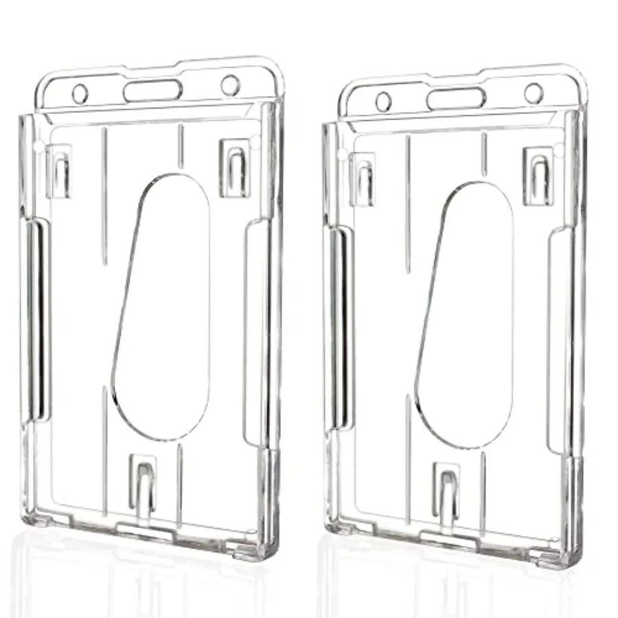 Hard Plastic ID Badge Holder, Heavy Duty and High Clear PC Material, Holds 2 Cards, Suitable for Name Work IDs Credit Cards Acc
Hard Plastic ID Badge Holder, Heavy Duty and High Clear PC Material, Holds 2 Cards, Suitable for Name Work IDs Credit Cards Acc