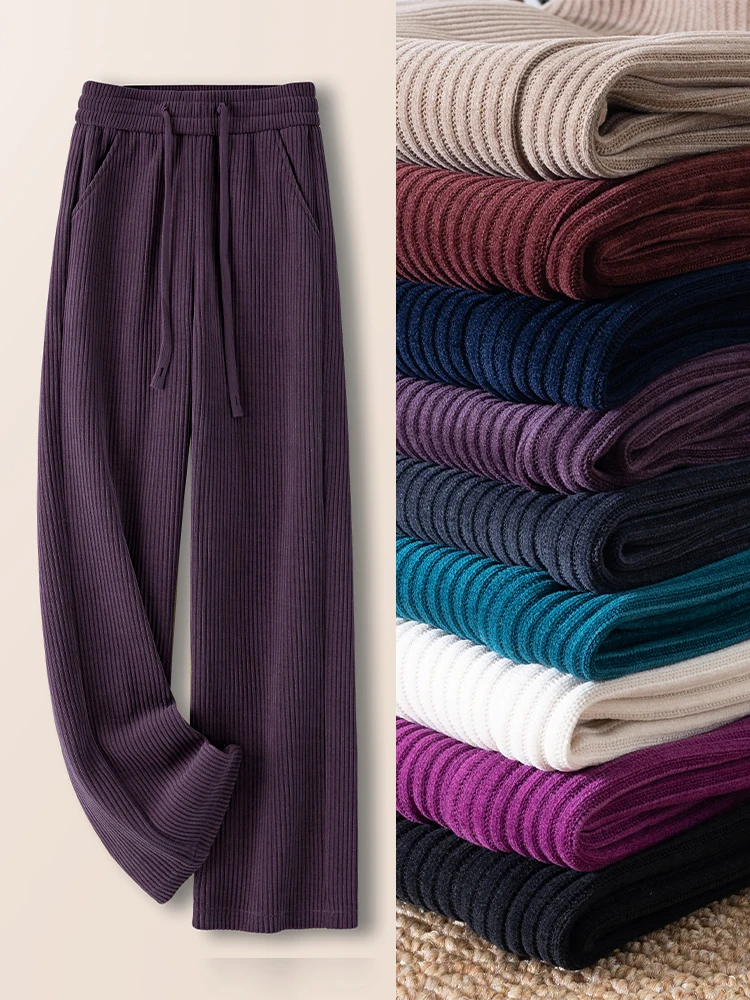 Purple Wide Leg Pants Women's Autumn Winter High Waist Drapey Casual Fleece Lined Corduroy Straight Leg Pants Commute Style
Purple Wide Leg Pants Women's Autumn Winter High Waist Drapey Casual Fleece Lined Corduroy Straight Leg Pants Commute Style