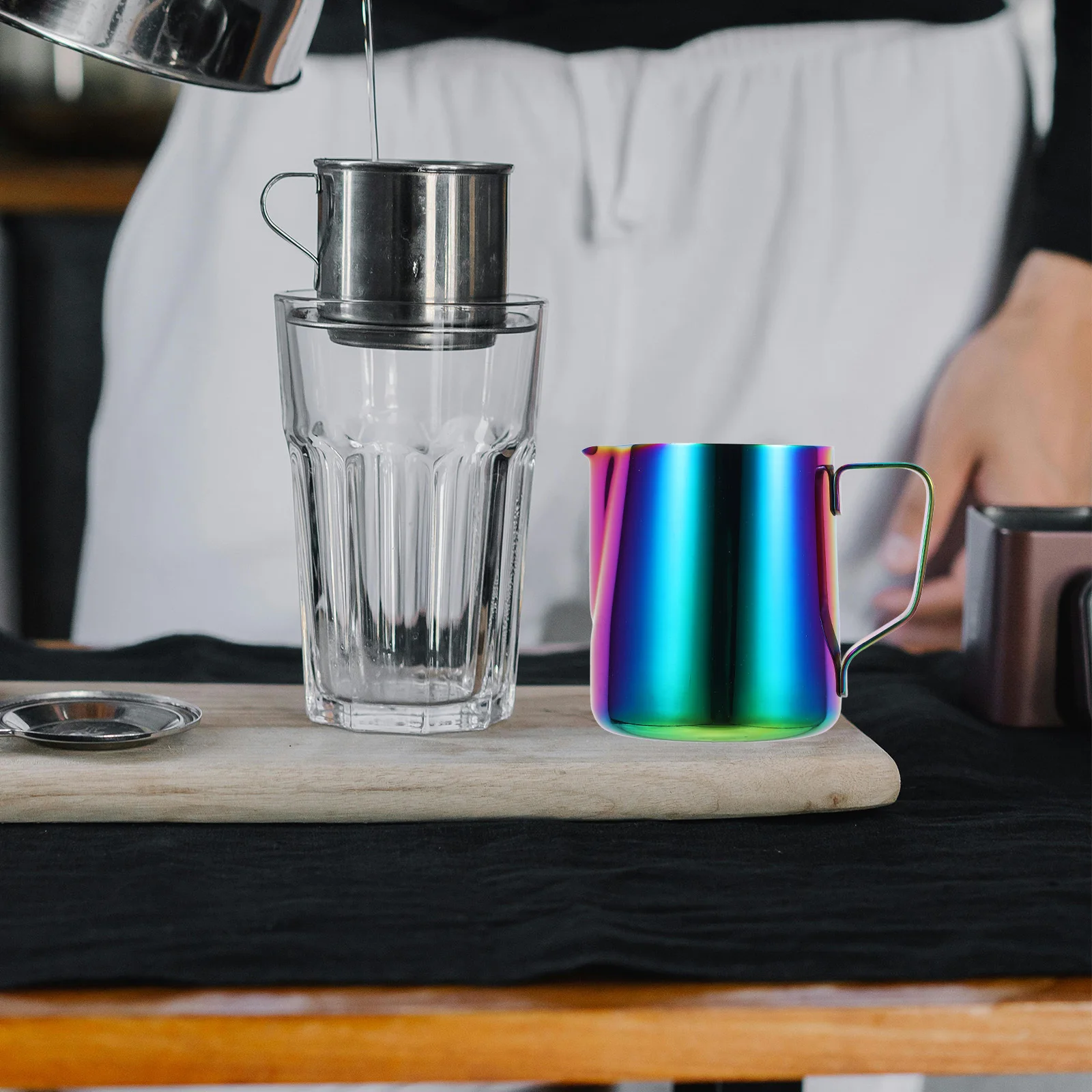 High Quality Stainless Steel Milk Frothing Jug Ergonomic Design Easy to Clean Multi Function Coffee Accessory Milk Pitcher
High Quality Stainless Steel Milk Frothing Jug Ergonomic Design Easy to Clean Multi Function Coffee Accessory Milk Pitcher