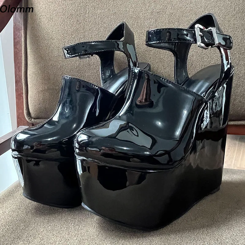 Olomm Handmade Women Platform Pumps Shiny Ultra High Wedges Heels Round Toe Pretty Black Party Shoes Ladies US Plus Size 4-15
Olomm Handmade Women Platform Pumps Shiny Ultra High Wedges Heels Round Toe Pretty Black Party Shoes Ladies US Plus Size 4-15