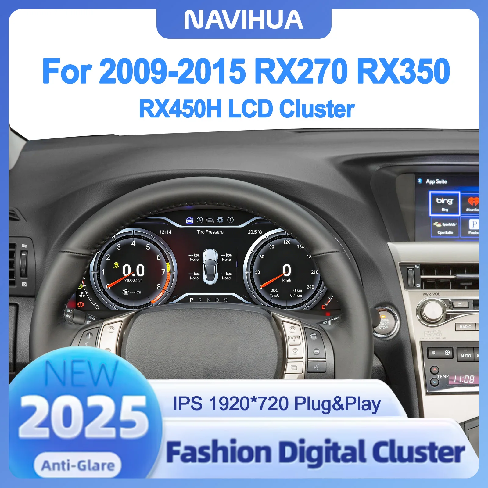 Navihua 15,6-дюймовый ЖК-дисплей для Lexus RX270 RX350 RX450H 2009-2015, цифровой спидометр, цифровая приборная панель
Navihua 15,6-дюймовый ЖК-дисплей для Lexus RX270 RX350 RX450H 2009-2015, цифровой спидометр, цифровая приборная панель