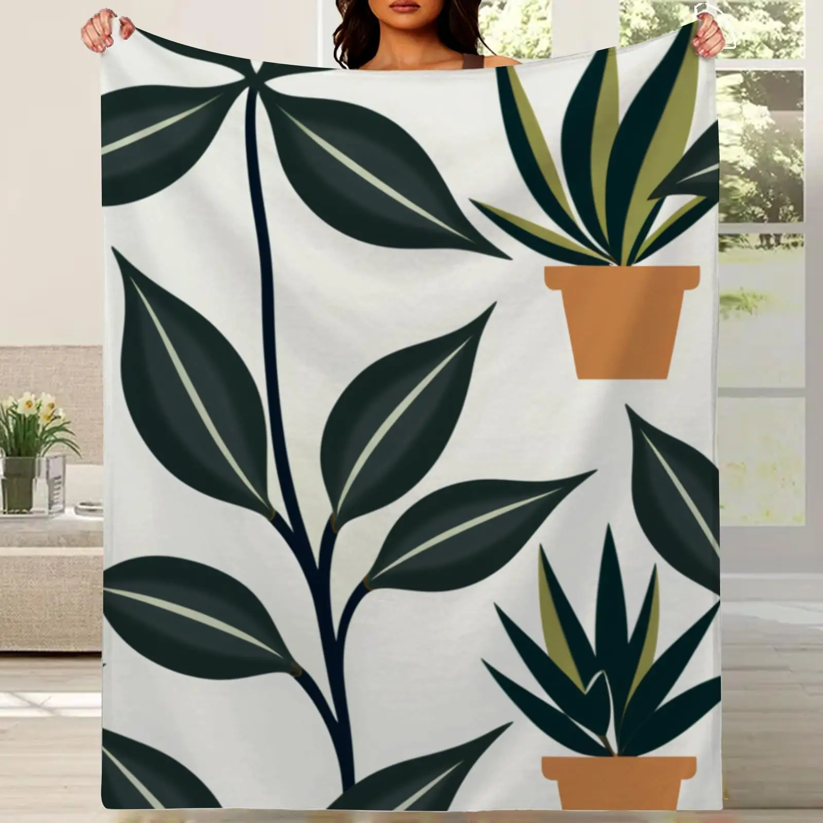 Одеяло с рисунком листьев Монстеры, изготовленное из полиэстера, можно стирать в машине, подходит для диванов, кроватей и кресел.
Одеяло с рисунком листьев Монстеры, изготовленное из полиэстера, можно стирать в машине, подходит для диванов, кроватей и кресел.