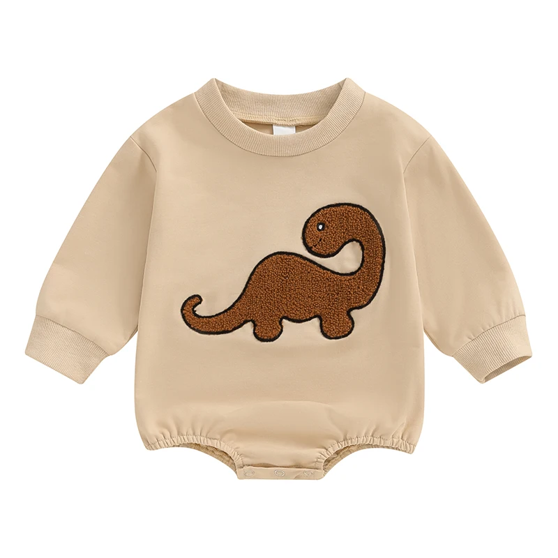 Baby Boy Sweatshirt Romper Casual Dinosaur Embroidery Long Sleeve Jumpsuit for Infant Toddler Fall Outfit
Baby Boy Sweatshirt Romper Casual Dinosaur Embroidery Long Sleeve Jumpsuit for Infant Toddler Fall Outfit