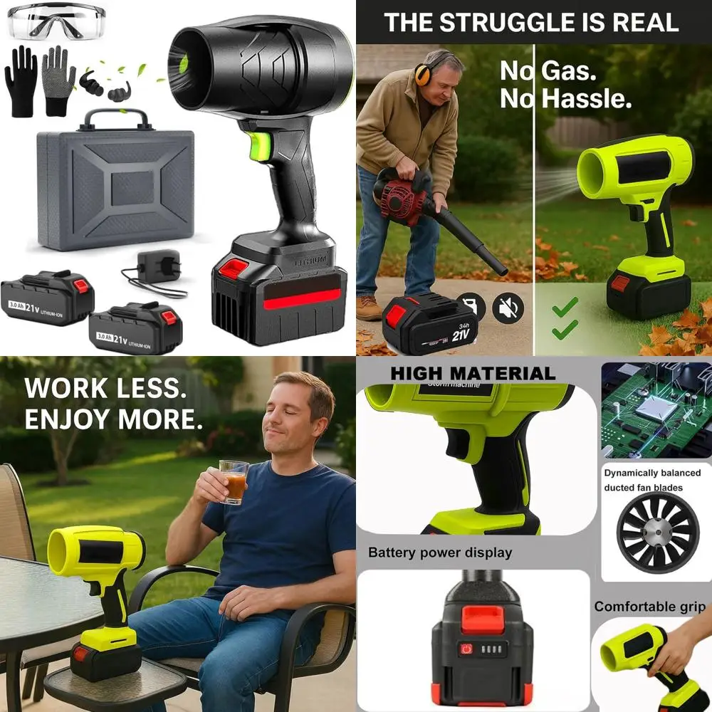 Портативная беспроводная воздуходувка для листьев, портативная мини-турбоструйная система, мощная воздушная тряпка для очистки двора и патио
Портативная беспроводная воздуходувка для листьев, портативная мини-турбоструйная система, мощная воздушная тряпка для очистки двора и патио