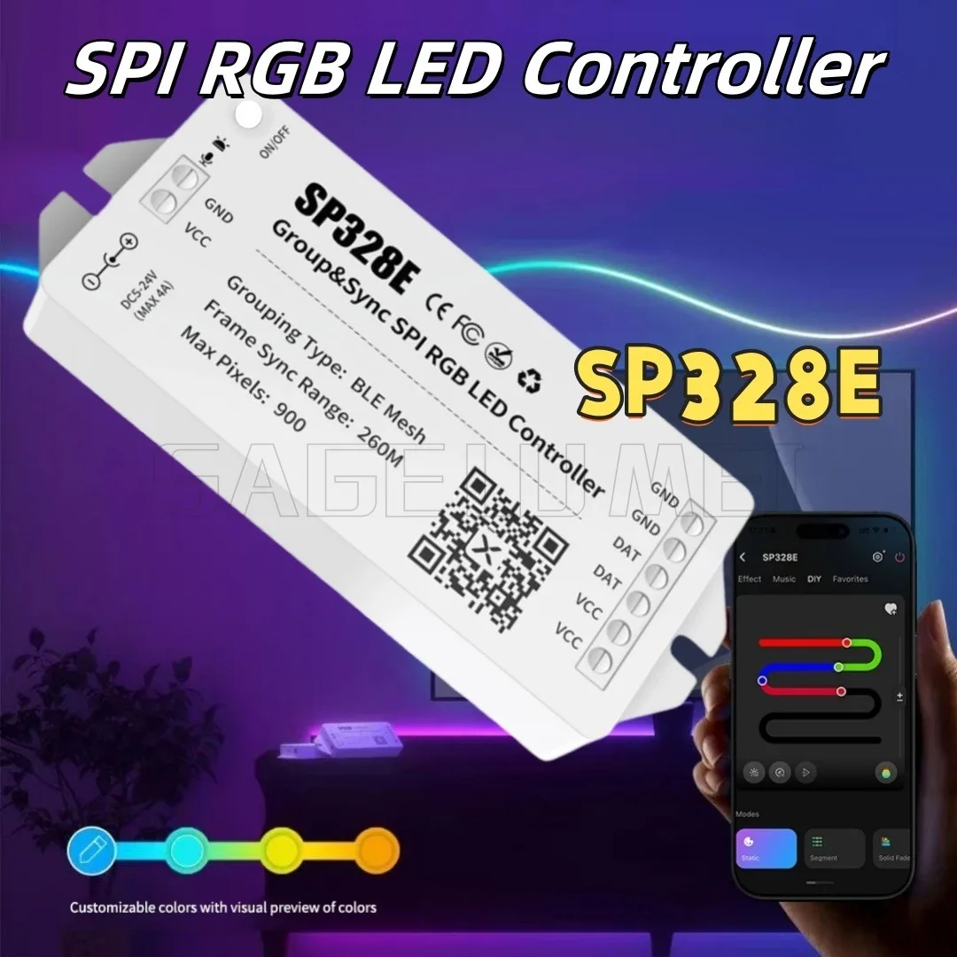 SP328E 4A/канал WS2811 WS2812B RGB пикселей светодиодная лента контроллер управления Bluetooth для всех светодиодных лент SPI RGB свет 5-24 В
SP328E 4A/канал WS2811 WS2812B RGB пикселей светодиодная лента контроллер управления Bluetooth для всех светодиодных лент SPI RGB свет 5-24 В