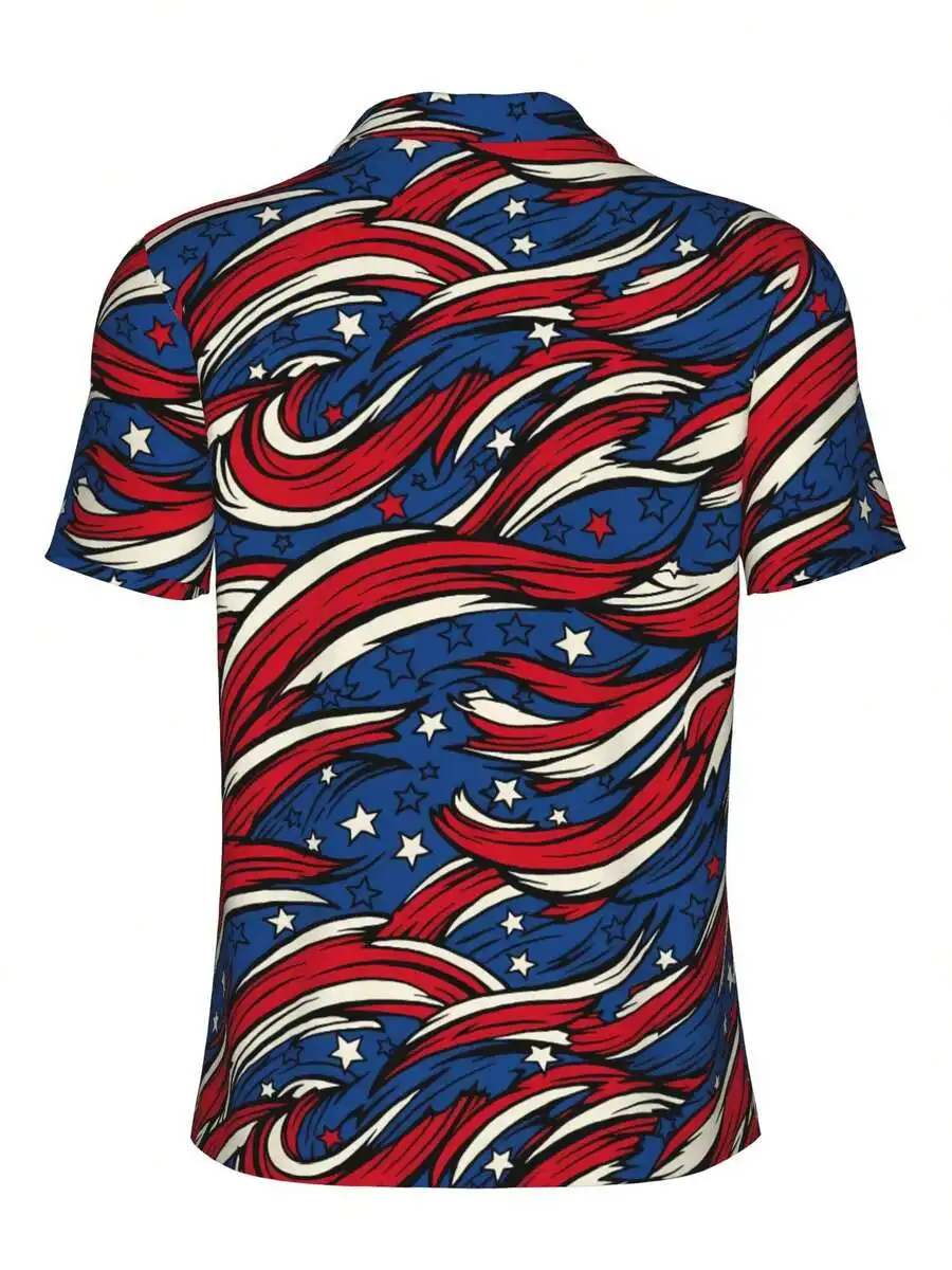 Mens Lightweight Breathable Quick-Dry Short Sleeve Shirt With Stars Print And 3-Button Collar For Golf Tennis Summer Casual
Mens Lightweight Breathable Quick-Dry Short Sleeve Shirt With Stars Print And 3-Button Collar For Golf Tennis Summer Casual