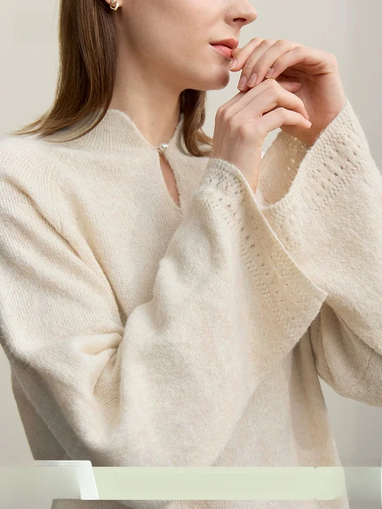 Spring New Sle Women's Loose Knitted Sweater Qipao Collar Woolen Crt Single Hole Piing Proc Mid-Length Long Sve
Spring New Sle Women's Loose Knitted Sweater Qipao Collar Woolen Crt Single Hole Piing Proc Mid-Length Long Sve