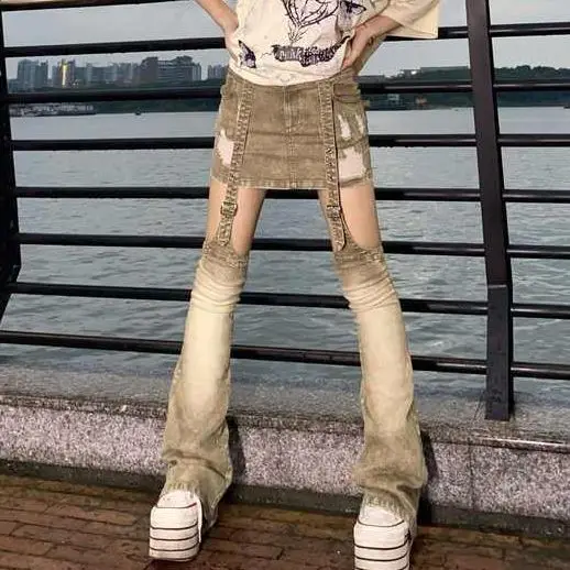 Detachable Jeans Autumn Thin Trousers Women Side-breasted Split Straight Pants Fashion Hollow High Waist Pants 2022 New
Detachable Jeans Autumn Thin Trousers Women Side-breasted Split Straight Pants Fashion Hollow High Waist Pants 2022 New