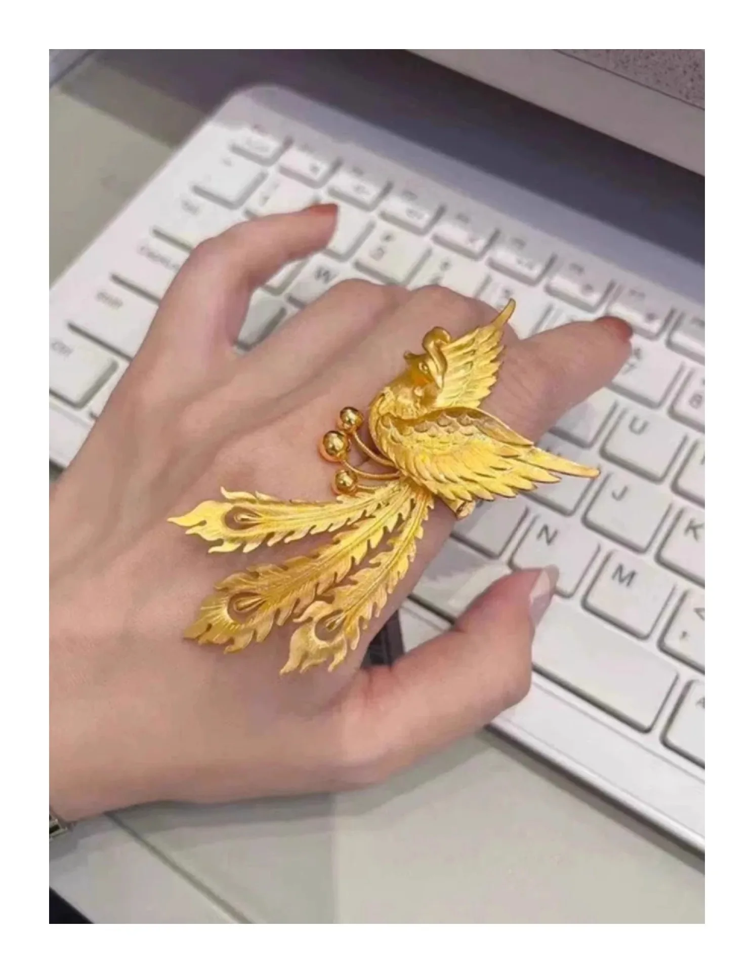 Luxury 24K 9999 Pure Gold real gold Women's Phoenix Dance Nine Days Opening Ring Wedding Ring
Luxury 24K 9999 Pure Gold real gold Women's Phoenix Dance Nine Days Opening Ring Wedding Ring