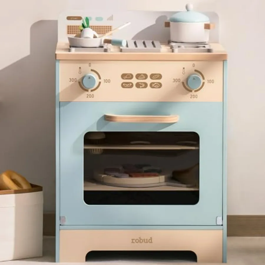 ROBUD Wooden Oven Realistic Wooden Play Kitchen Set Pretend Play Kitchen Accessories Toy with Cupcakes Pizza Tray Best Gift for
ROBUD Wooden Oven Realistic Wooden Play Kitchen Set Pretend Play Kitchen Accessories Toy with Cupcakes Pizza Tray Best Gift for