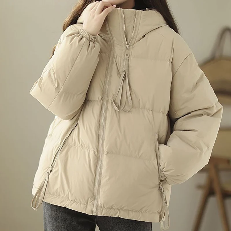 2023 Winter Women Hooded Bread Jacket Loose Casual Lace-up Simplicity Korean Thicken Parkas Female Fashion Warm Cotton Coat
2023 Winter Women Hooded Bread Jacket Loose Casual Lace-up Simplicity Korean Thicken Parkas Female Fashion Warm Cotton Coat