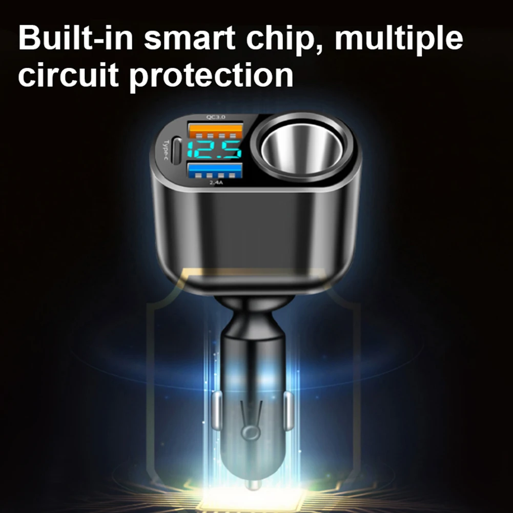 Car Socket Splitter Charger QC3.0 USB Port Fast Charging 12-24V Power Adapter Black Car Accessories Tools
Car Socket Splitter Charger QC3.0 USB Port Fast Charging 12-24V Power Adapter Black Car Accessories Tools