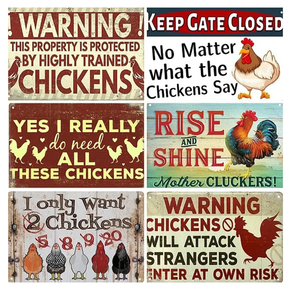 Набор из 6 винтажных металлических табличек с курами, 2D-постеры для декора стен, 30x20 см
Набор из 6 винтажных металлических табличек с курами, 2D-постеры для декора стен, 30x20 см