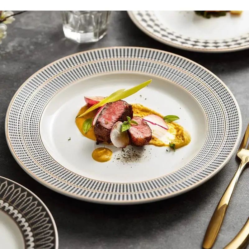 Geometric Pattern Ceramic Shallow Plate Restaurant Pasta Salad Steak Plates Molecular Cuisine Specialty Tableware
Geometric Pattern Ceramic Shallow Plate Restaurant Pasta Salad Steak Plates Molecular Cuisine Specialty Tableware