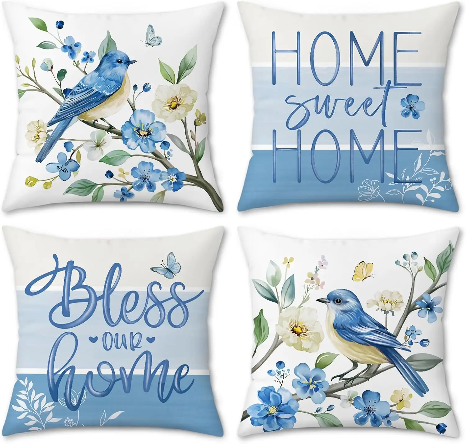 4pcs Blue Bird Flower Home Sweet Home Bless Our Home Printed Pillow Cover Polyester Cushion Case 2D Flat Printing Pillowcase Now
4pcs Blue Bird Flower Home Sweet Home Bless Our Home Printed Pillow Cover Polyester Cushion Case 2D Flat Printing Pillowcase Now