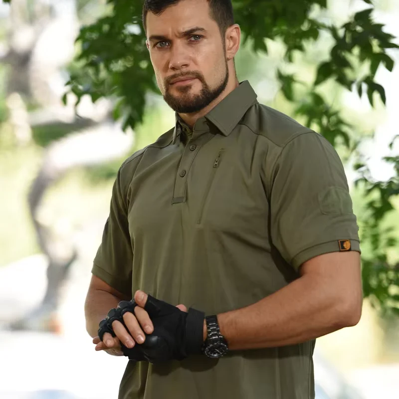 Mens Outdoor Tactical Polo Shirts for Summer Quick Drying Polyester Short Sleev T-shirt Camouflage Hunting Breathable Zipper Top
Mens Outdoor Tactical Polo Shirts for Summer Quick Drying Polyester Short Sleev T-shirt Camouflage Hunting Breathable Zipper Top